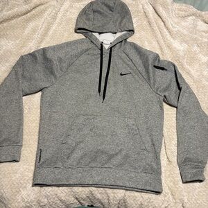 Nike Men's Gray Hoodie with Black Accents